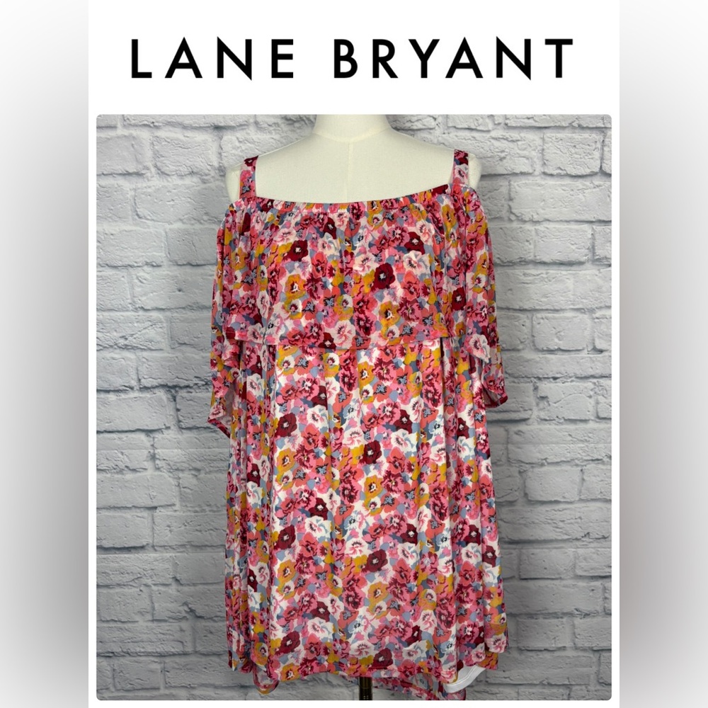 NWT Lane Bryant floral cold shoulder blouse 34/36